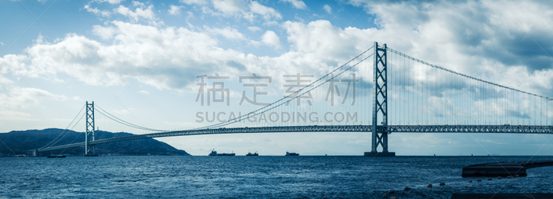 日本,桥,巨大的,淡路国,明石海峡大桥,淡路岛,兵库县,水平画幅,地形,无人