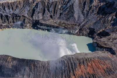 波阿斯火山,哥斯达黎加,火山,喷气孔,陨石坑,热带音乐,水,天空,透过窗户往外看,美洲