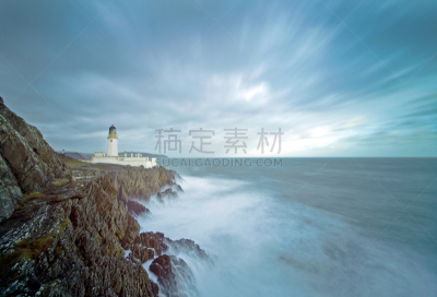 暴风雨,灯塔楼,悬崖,海洋,长时间曝光,水,天空,美,水平画幅,无人