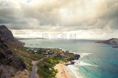 户外,海滩,瓦胡岛,自然美,风景,檀香山,南,平衡,水,水平画幅