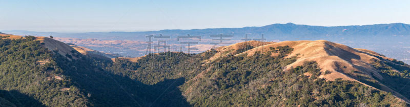 干的,草,全景,山脉,白昼,晴朗,褐色,六月,水平画幅,山