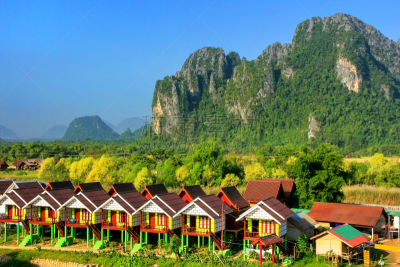 万荣,平房,老挝,river nam song,万象,自然,悬崖,水平画幅,地形,山