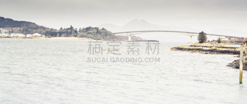 斯凯岛,面向陆地,苏格兰高地,斯凯桥,长的,英国,夏天,户外,天空,建筑