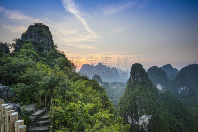 兴平,地形,漓江,阳朔,喀斯特,天空,沟壑,水平画幅,山,夜晚