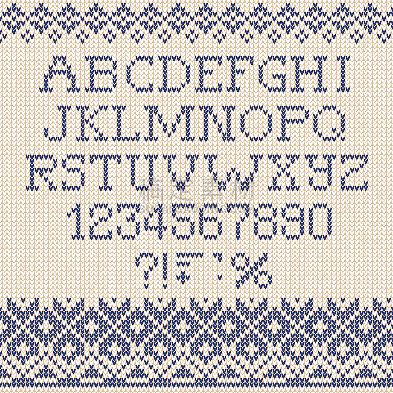 Christmas Font: Scandinavian style seamless knitted ornament pat
