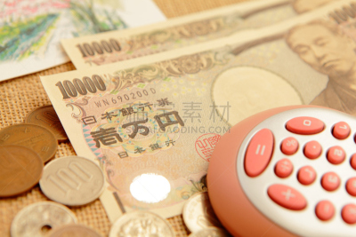 1万日元,计算器,粗麻布,背景,日元符号,褐色,水平画幅,无人,异国情调,数字1