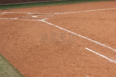 棒球内场,棒球,留白,公园,水平画幅,无人,泥土,职业运动员,组物体,户外