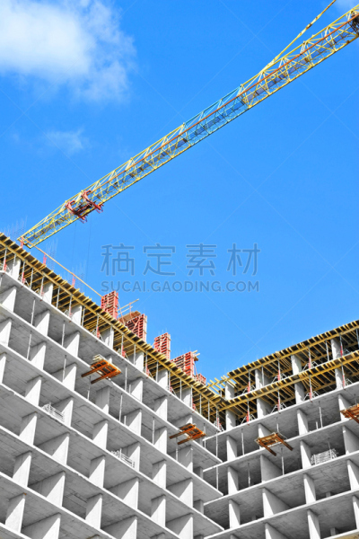 建筑工地,起重机,摩天大楼,垂直画幅,天空,新的,建筑设备,户外,建筑材料,居住区