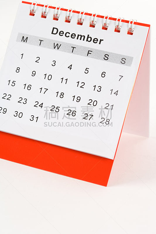 日历,十二月,垂直画幅,无人,历日,最终期限,时间,书页,红色,加拿大