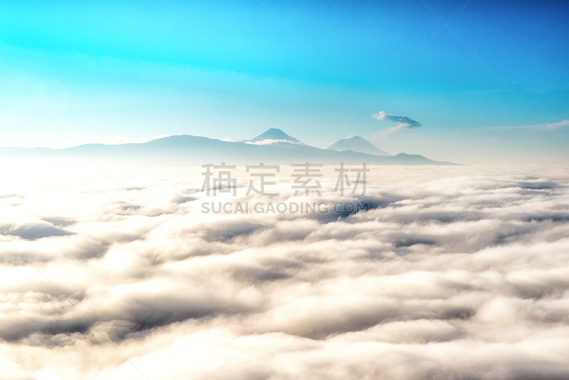 云景,墨西哥,波波卡特佩特火山,远距离,在上面,风景,自然,拉丁美洲,图像,雪