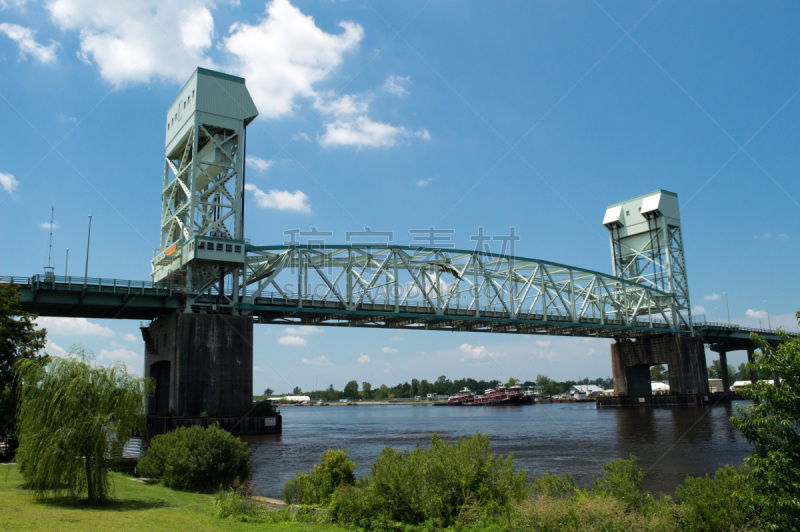 威明顿,北卡罗来纳,恐怖角,威明敦,赖茨维尔海滩,cape fear river,可开闭吊桥,水平画幅,无人,户外