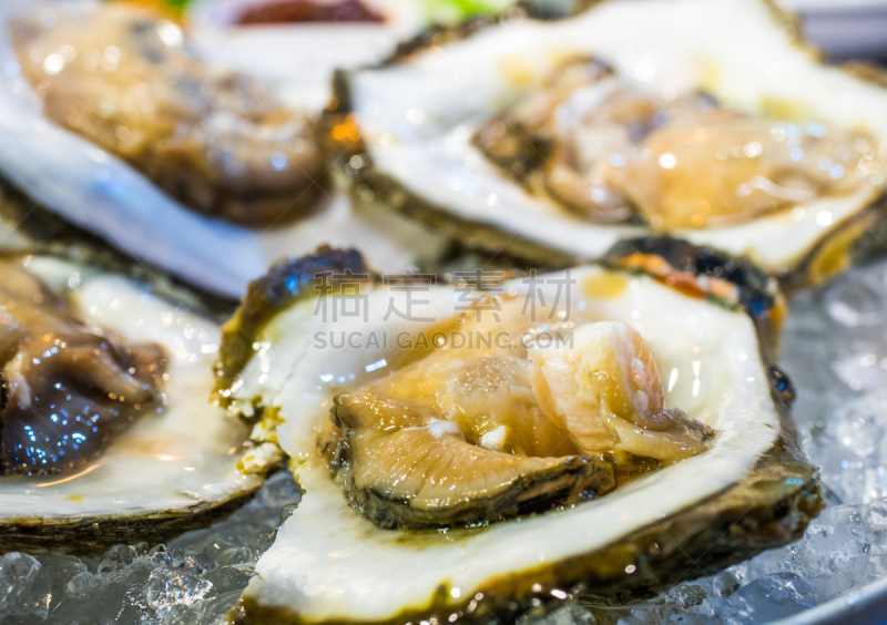食品,水平画幅,无人,软体动物,开胃品,生食,海产,熟食店,碾碎了的,金属