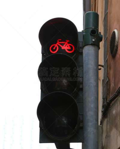自行车,红色,红绿灯,痕迹,脚踏车,垂直画幅,交通标志,无人,欧洲,交通