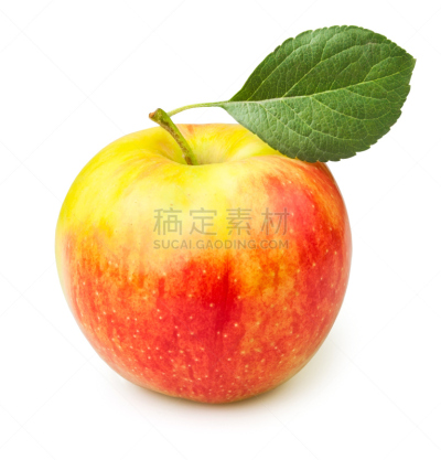 一个物体,苹果,布瑞本苹果,垂直画幅,无人,生食,白色,清新,叶子,精神振作