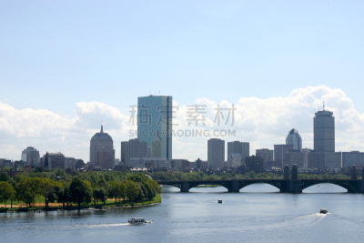 波士顿,后湾,滑板公园,普鲁登秀塔,水平画幅,城市天际线,河流,户外,城市,水湾