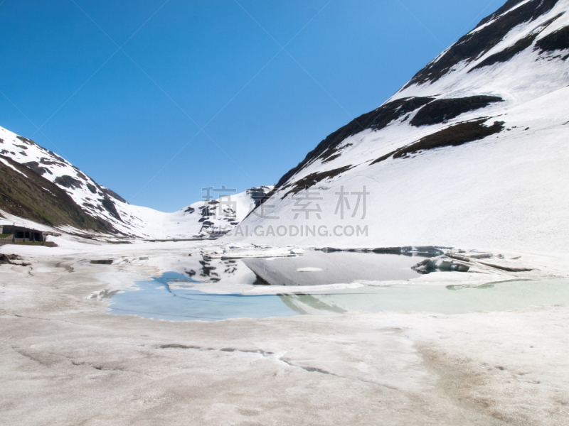 湖,冰,人造的,山口,天空,水平画幅,雪,无人,户外,灯塔楼