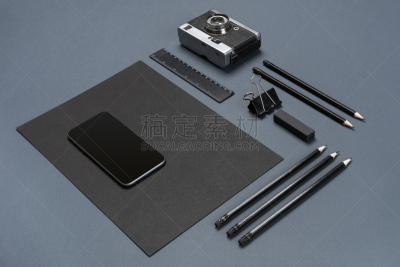 办公用品,模板,商务,黑色,灰色背景,品牌名称,水,贺卡,回形针,档案