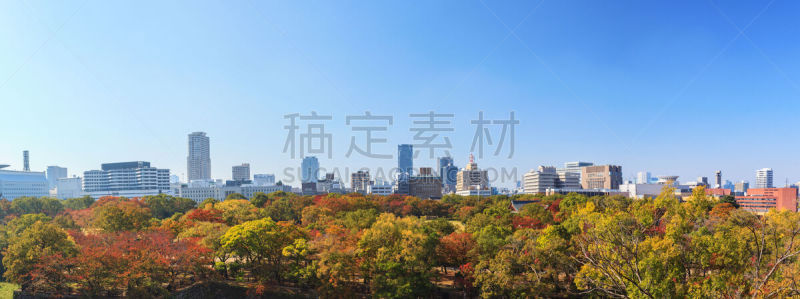 大阪府,都市风景,秋天,全景,航拍视角,季节,通天阁,新世界区,当地著名景点,办公室