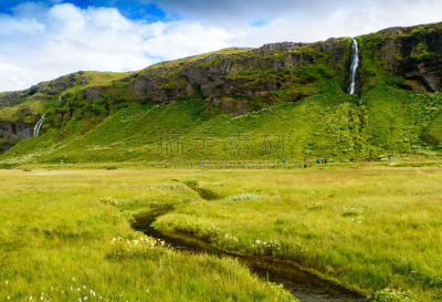 seljalandsfoss waterfall,居住区,史托克间歇泉,史托克喷泉,水平画幅,瀑布,旅行者,户外,湍急的,冰岛国