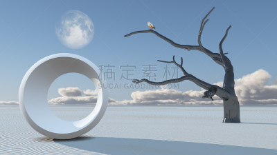 超现实主义,沙漠,都市风光,天空,灵性,沙子,绘画插图,超现实主义的,干的,想法