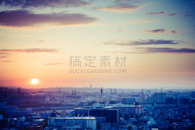 日本,都市风光,宝冢市,兵库县,城镇,大阪市,居住区,日落时分,郊区,日出