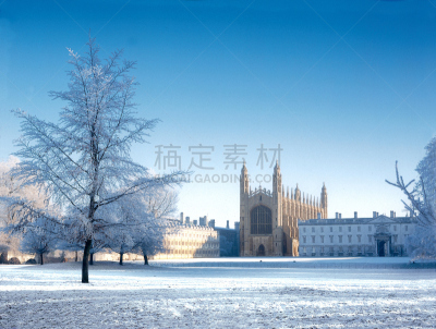 雪,剑桥,英国剑桥,剑桥大学,校园,英国,霜,1990年-1999年,大学,冬天
