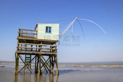 Saint Brévin les Pins. Pêcherie en front de mer. Loire-Atlantique. Pays de Loire