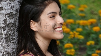 少女,公园,美,青少年,水平画幅,美人,户外,人的眼睛,人的脸部,米诺瑞