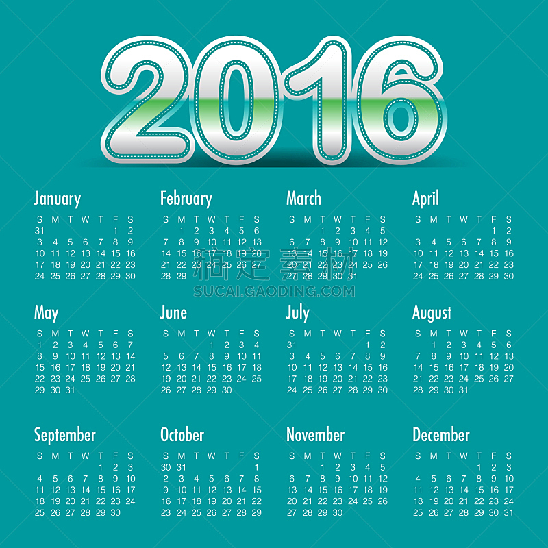 2016,日历,月,数字,无人,2015年,方形画幅,简单,白昼,摄影