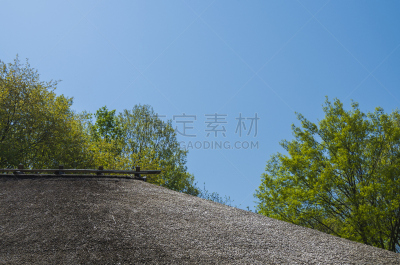 茅屋屋顶,岩手县,江户时代,屋檐,东北片区,水平画幅,古老的,户外,图像,居住区