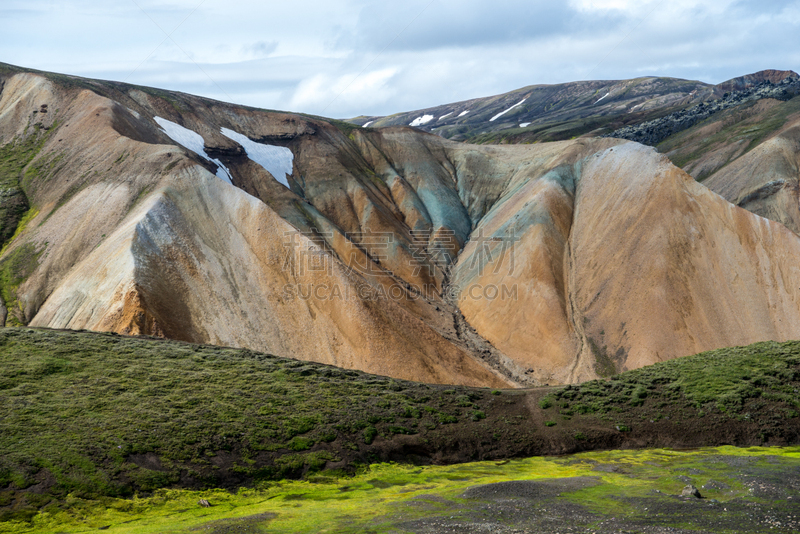 兰德玛纳,冰岛国,山,fjallabak nature reserve,火山,天空,美,沟壑,水平画幅,雪