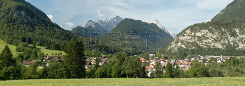 julian alps,全景,斯洛文尼亚,在上面,自然,草地,国家公园,水平画幅,绿色,地形