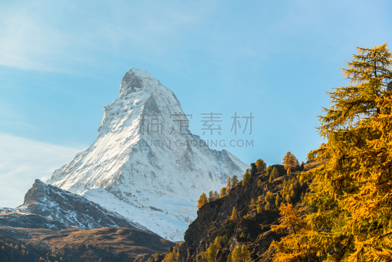 马特洪峰,瑞士阿尔卑斯山,风景,策尔马特,岩面,天空,水平画幅,雪,无人,户外