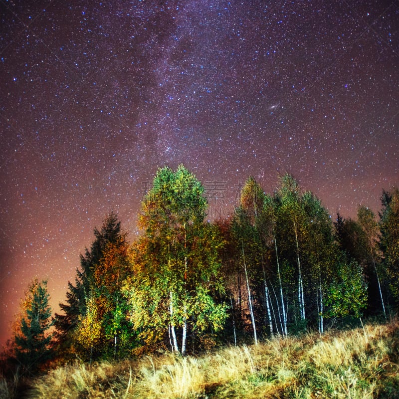 宏伟,冬天,山脉,流星雨,雪山,天空,美,星系,夜晚,无人