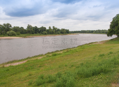 易北河,水,萨克森,非都市风光,水平画幅,绿色,枝繁叶茂,地形,无人,蓝色