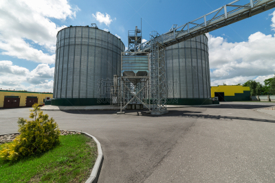 Modern large granary. Sunny day