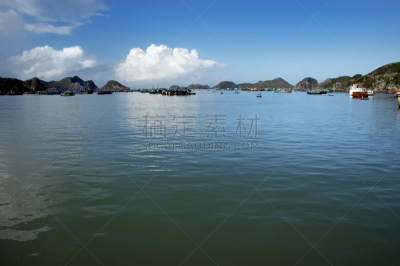下龙湾,水,天空,美,桨,水平画幅,户外,云景,非凡的,越南