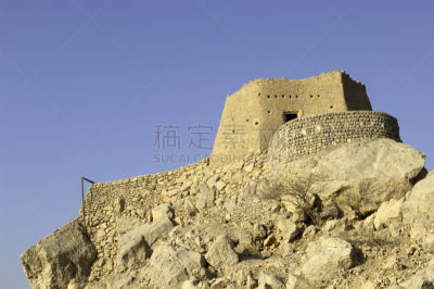 要塞,中东人,阿拉伯联合酋长国,福杰伊拉酋长国,哈马伊角,阿布扎比,水平画幅,建筑,户外,迪拜