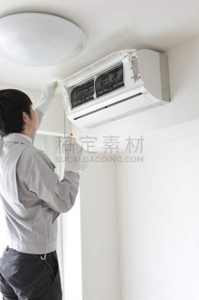 空调,衣服,日本人,职业,男人,垂直画幅,仅日本人,天花板,护手套,室内