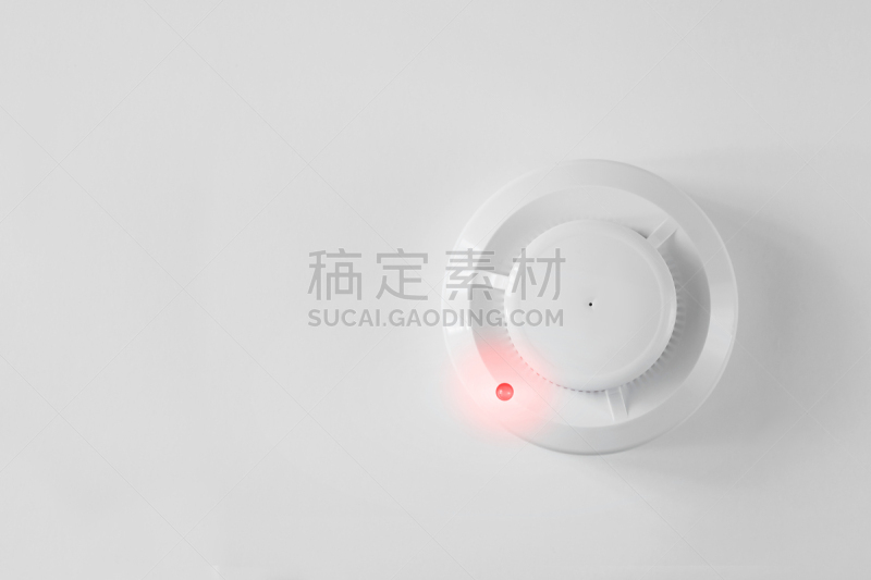 白色背景,传感器,火,烟雾检测器,平铺,火警,护理人员,消防员,白色,有毒生物体