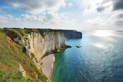 诺曼底埃特塔尔海滩,法国,诺曼底,风景,white cliffs,水,天空,上诺曼底,美,水平画幅