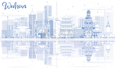 城市天际线,轮廓,建筑外部,蓝色,出租车,轮廓线画,商务,视角,云,细的