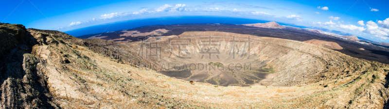 加那利群岛,火山口,全景,timanfaya national park,兰萨罗特岛,夏天,山脊,高处,著名景点,万里无云