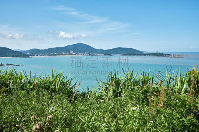 舟山,岛,海岸线,水,水平画幅,山,无人,户外,植物,海滩