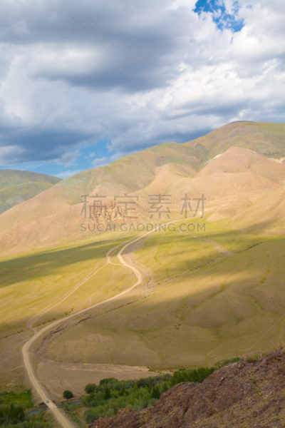 山口,山,自然,垂直画幅,天空,图瓦共和国,无人,路,户外,陆地