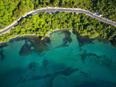 lake taupo,旺阿马塔,新西兰,半岛,海岸线,航拍视角,礁石,水,水平画幅,沙子