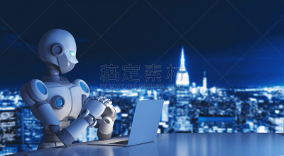 未来,笔记本电脑,绘画插图,三维图形,技术,电子人,城市,自动的,概念,做