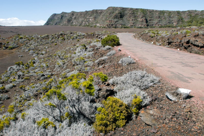 路,留尼汪（法属）,洛杉矶县,弗尔乃斯火山,自然,太空,法国海外领土,水平画幅,沙子,岩石