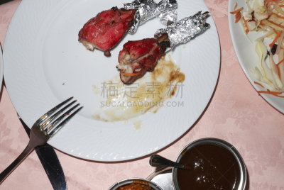 印度烤鸡,冷食类,格子烤肉,传统,蔬菜,清新,香料,食品,腿,人种