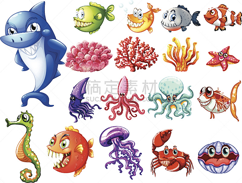 海洋,动物,白色背景,海葵鱼,一个物体,图像,水母,水虎鱼,无人,计算机制图